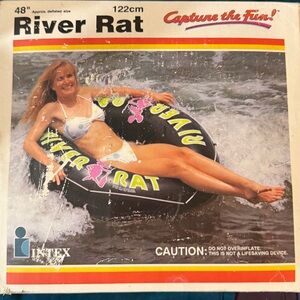 NEW Vtg 1990 Intex River Rat 48” Vinyl Inflatable River Float Tube #68209